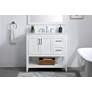 1_Vaedra 36" Wide White Wood 3-Door Single Sink Vanity in scene