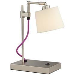 37E53 - Satin Nickel Adjustable Desk Lamp