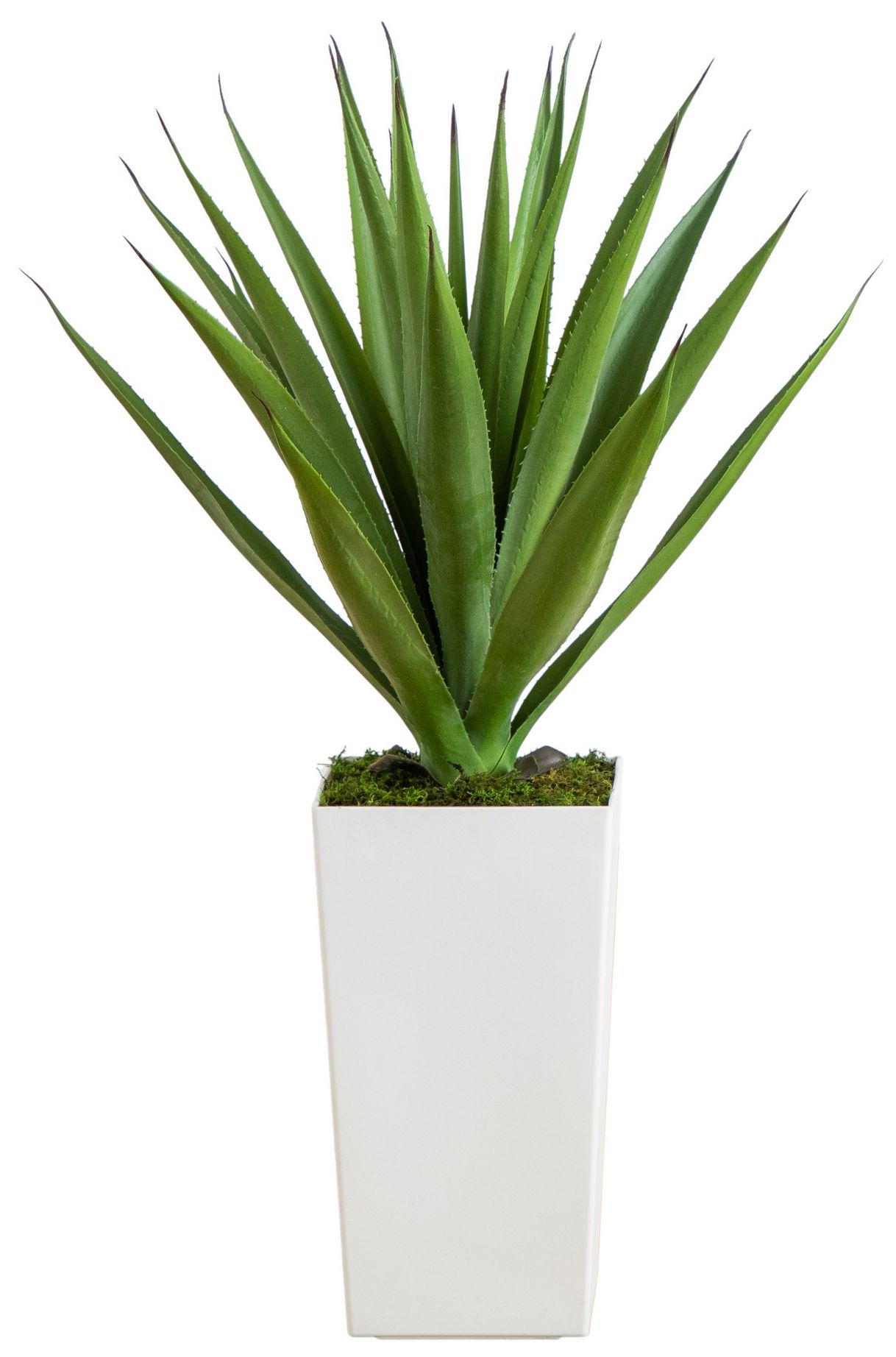 Image 2 37in. UV Resistant Artificial Agave Plant in White Tower Planter