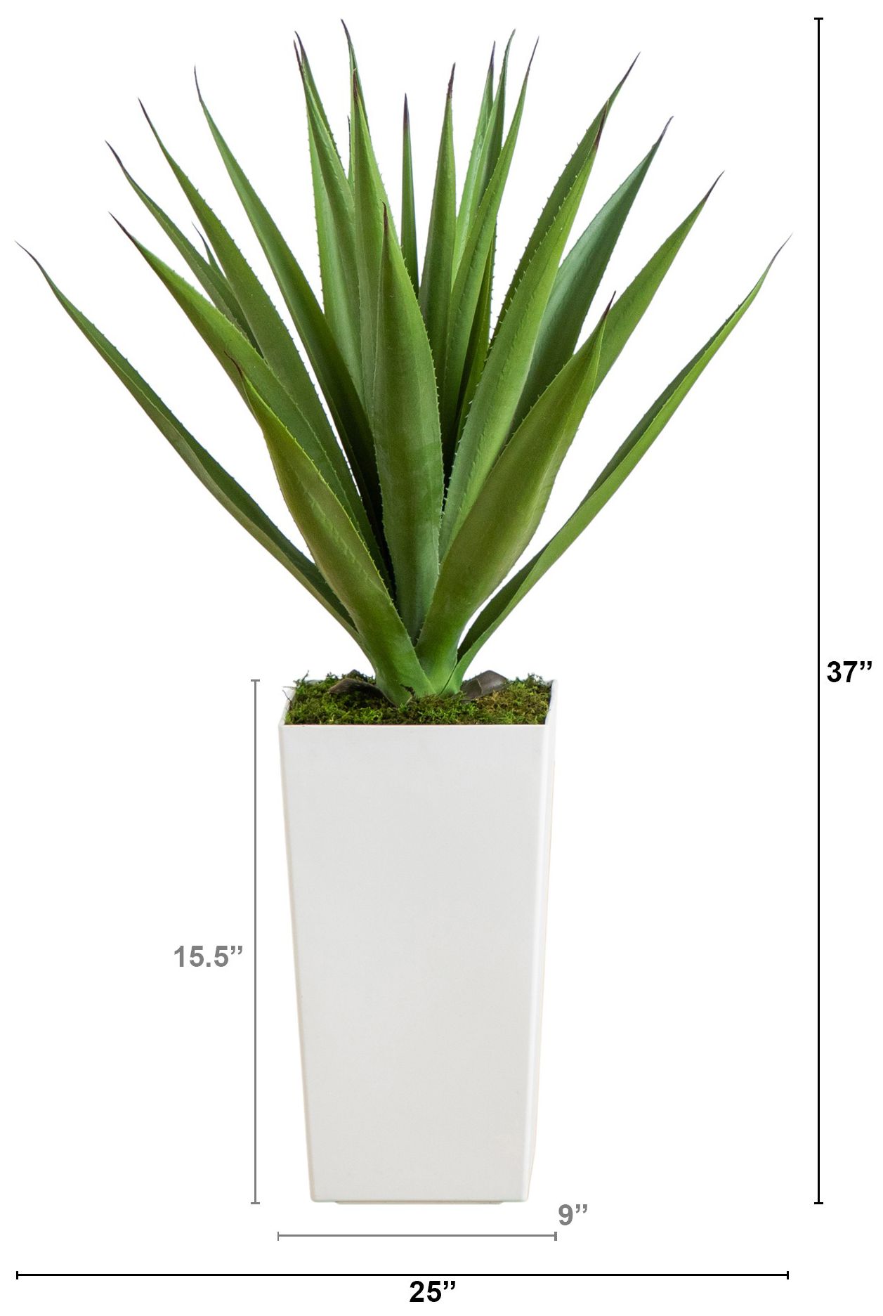 Image 3 37in. UV Resistant Artificial Agave Plant in White Tower Planter more views