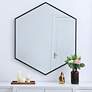 Thumbnail1 of 38-in W x 32-in H Metal Frame Hexagon Wall Mirror in Black