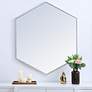 1_38-in W x 32-in H Metal Frame Hexagon Wall Mirror in Silver