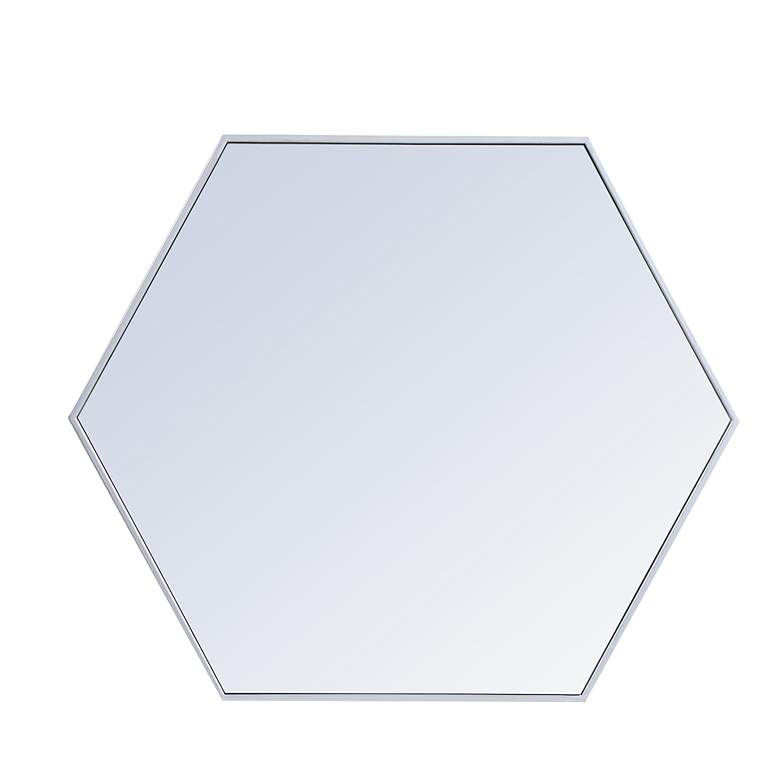 Image 4 38-in W x 32-in H Metal Frame Hexagon Wall Mirror in Silver more views