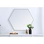 5_38-in W x 32-in H Metal Frame Hexagon Wall Mirror in Silver more views