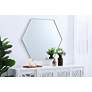 6_38-in W x 32-in H Metal Frame Hexagon Wall Mirror in Silver more views