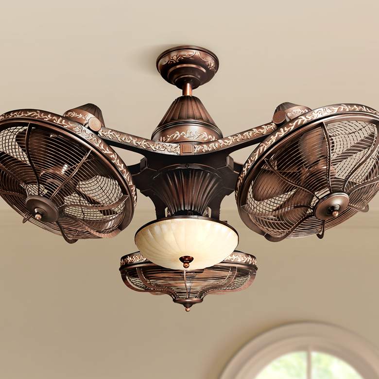 Image 1 38" Esquire™ Rich Bronze Finish 3-Head Ceiling Fan