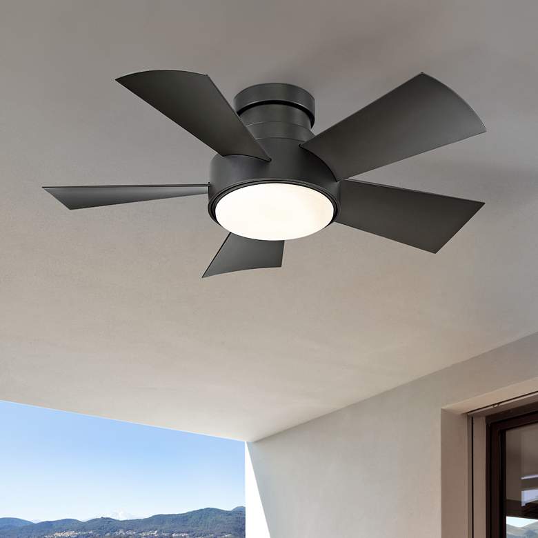 Image 1 38" Modern Forms Vox Bronze LED Wet Rated Smart Hugger Fan