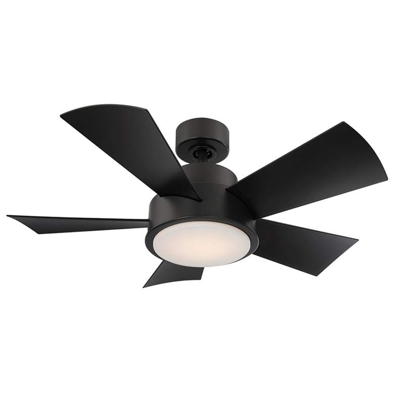Image 1 38 inch Modern Forms Vox Matte Black 2700K LED Outdoor Ceiling Fan