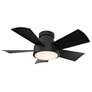 38" Modern Forms Vox Matte Black 3500K LED Smart Hugger Ceiling Fan