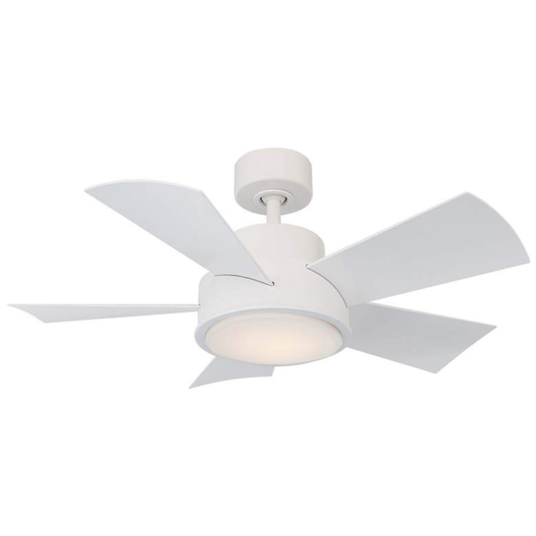 Image 1 38" Modern Forms Vox Matte White 2700K LED Smart Ceiling Fan