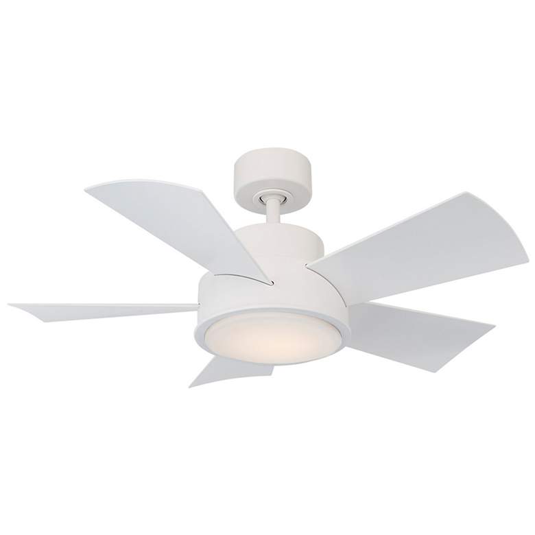 Image 1 38 inch Modern Forms Vox Matte White 2700K LED Smart Ceiling Fan