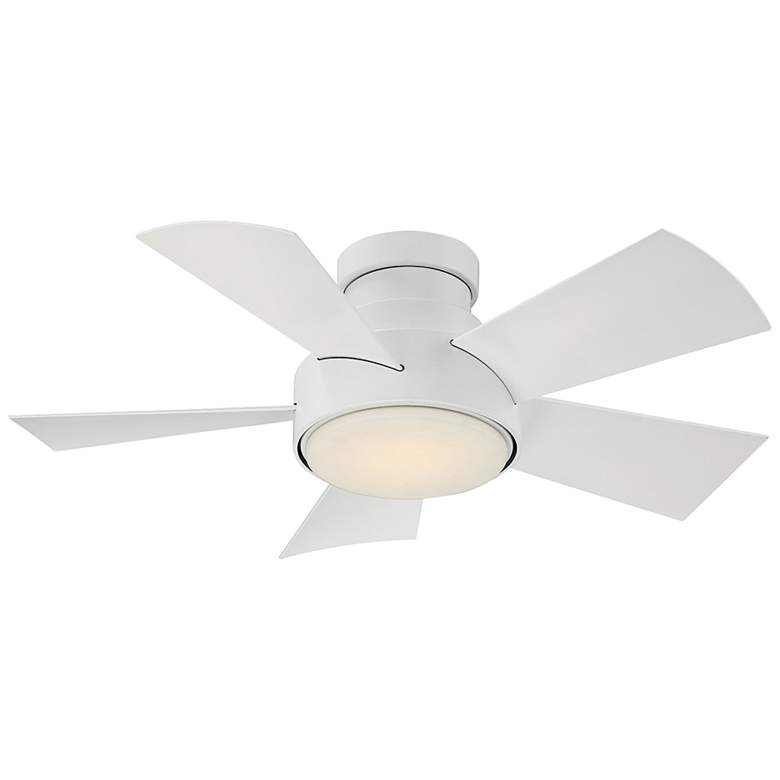 Image 2 38 inch  Modern Forms Vox White LED Wet Rated Hugger Smart Ceiling Fan