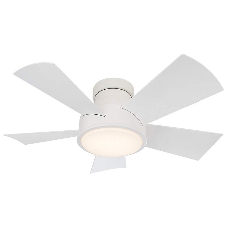 Image 2 38 inch  Modern Forms Vox White LED Wet Rated Hugger Smart Ceiling Fan