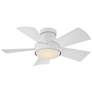 38"  Modern Forms Vox White LED Wet Rated Hugger Smart Ceiling Fan