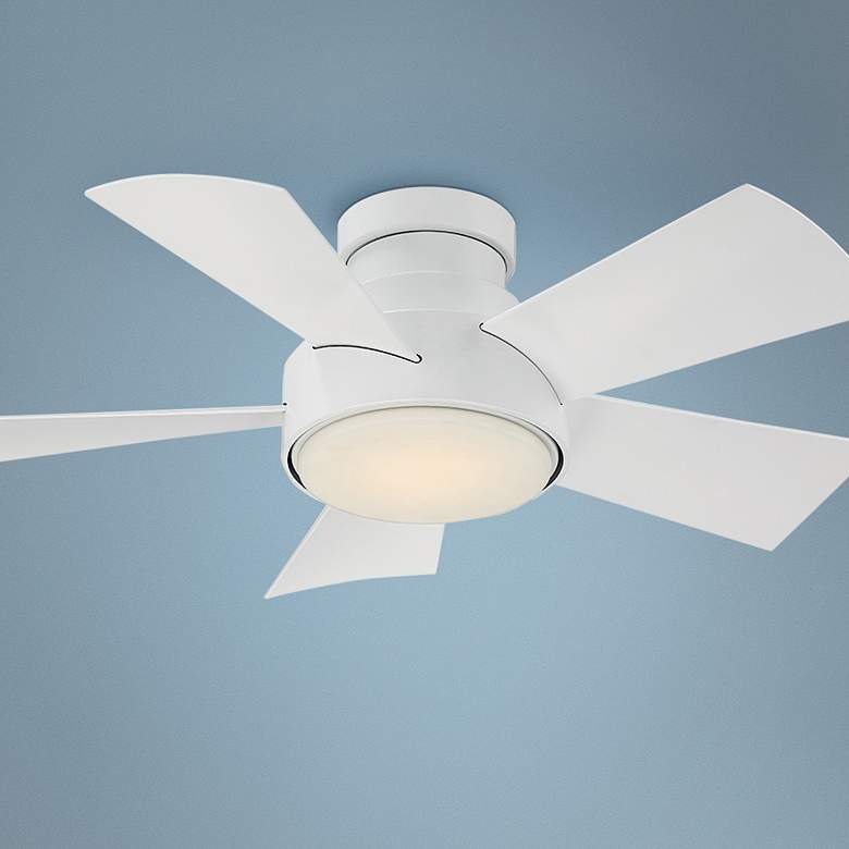 Image 1 38 inch  Modern Forms Vox White LED Wet Rated Hugger Smart Ceiling Fan