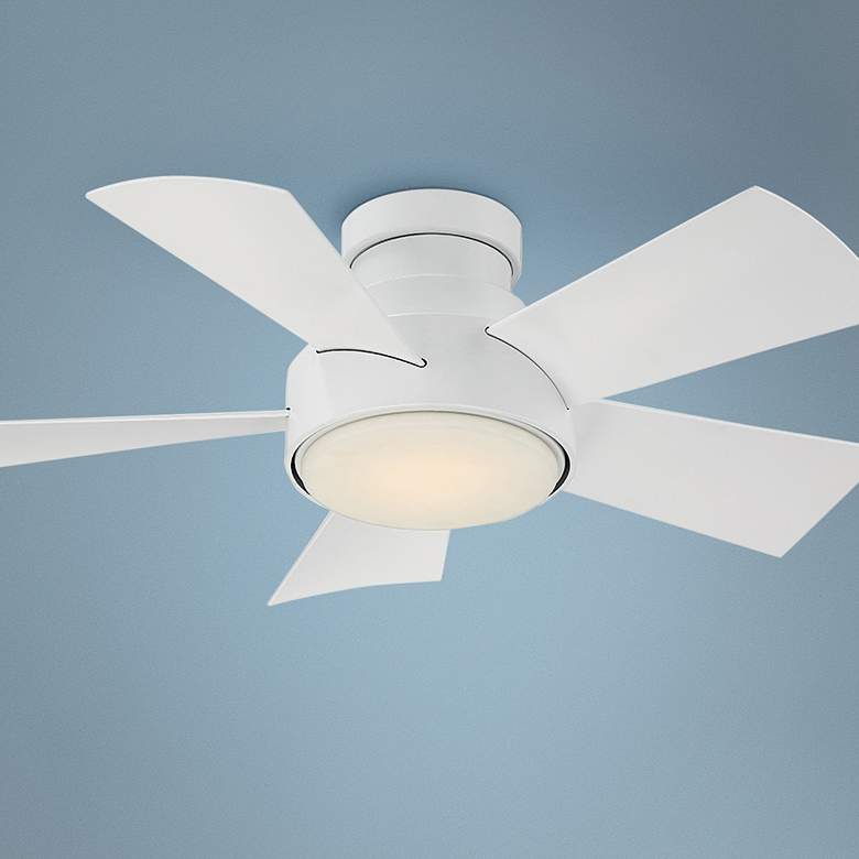 Image 1 38" Modern Forms Vox White LED Wet Rated Hugger Smart Ceiling Fan
