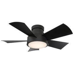 38" Vox Matte Black 3500K LED Smart Hugger Ceiling Fan