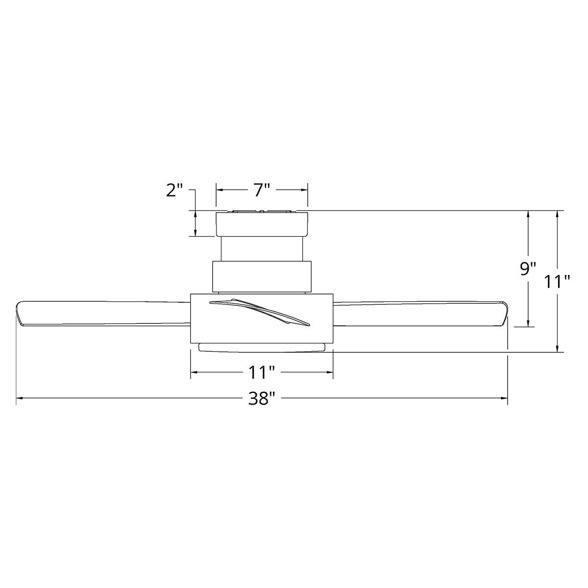 38" Vox Matte Black 3500K LED Smart Hugger Ceiling Fan