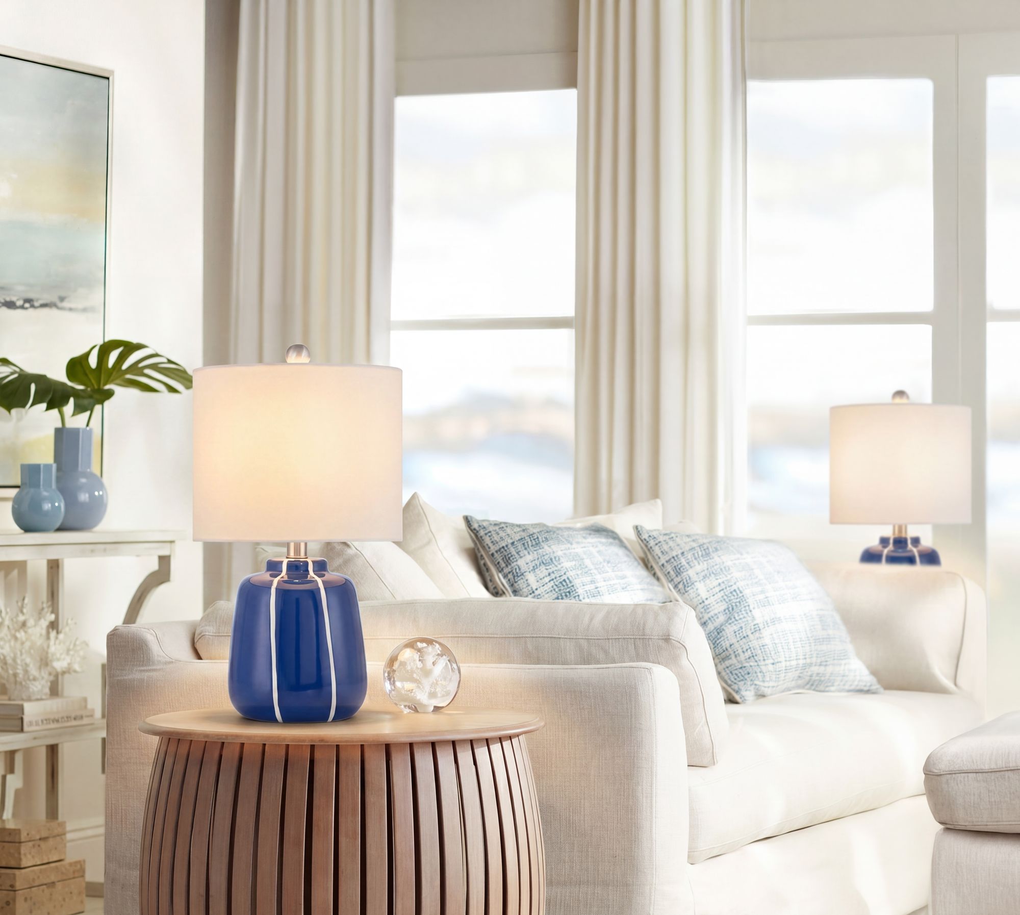 Watch A Video About the Quinn Blue and White Ceramic Table Lamp