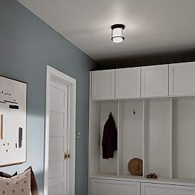 Image1 of Kichler Brit 7.25 Inch 1 Light Flush Mount in Black and Champagne Bronze in scene