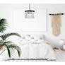 1_Sydney 20" Wide Matte Black Clear Crystal 3-Light Pendant in scene