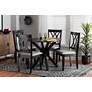 Thumbnail1 of Maya Espresso Brown Wood Gray Fabric 5-Piece Dining Set in scene