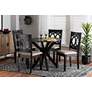 1_Sanne Espresso Brown Wood Beige Fabric 5-Piece Dining Set in scene