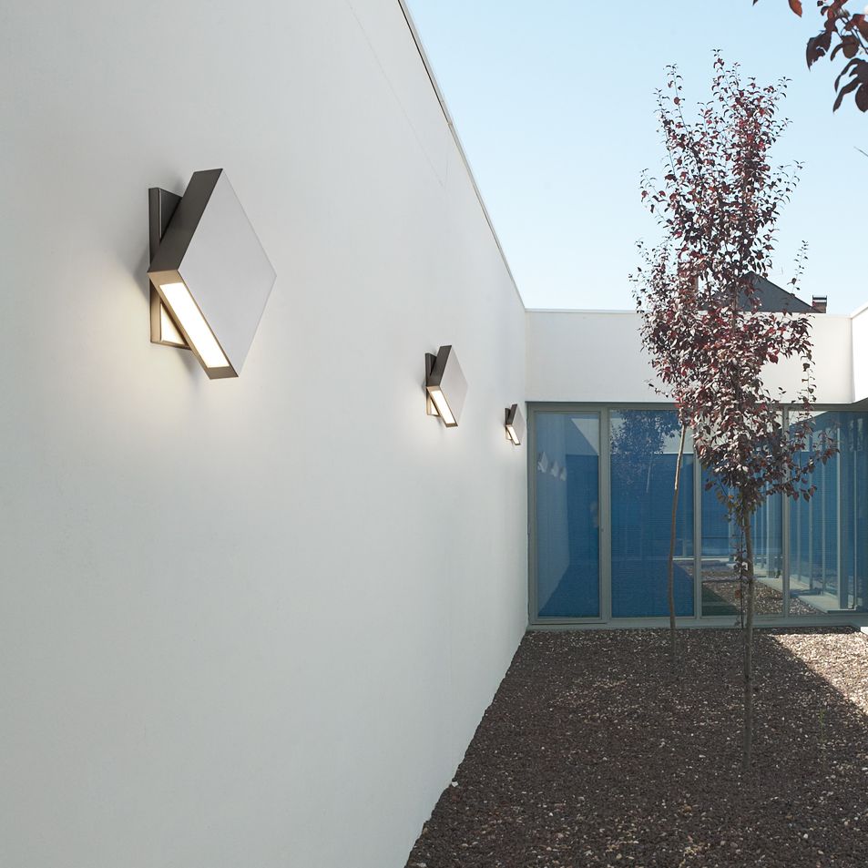 Image 1 Quadrate 11 1/4"H Silver 2-Light LED Outdoor Wall Light in scene