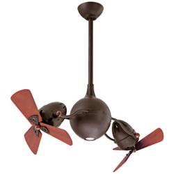 39&quot; Acqua Bronze and Mahogany Dual Head Rotational LED Ceiling Fan