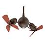 3_39" Acqua Bronze and Mahogany Dual Head Rotational LED Ceiling Fan more views