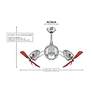 39" Acqua Bronze and Mahogany Dual Head Rotational LED Ceiling Fan