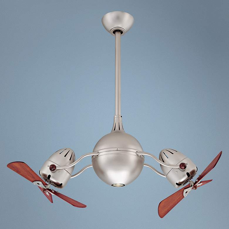 Image 1 39 inch Acqua Brushed Nickel Dual Head Rotational Ceiling Fan