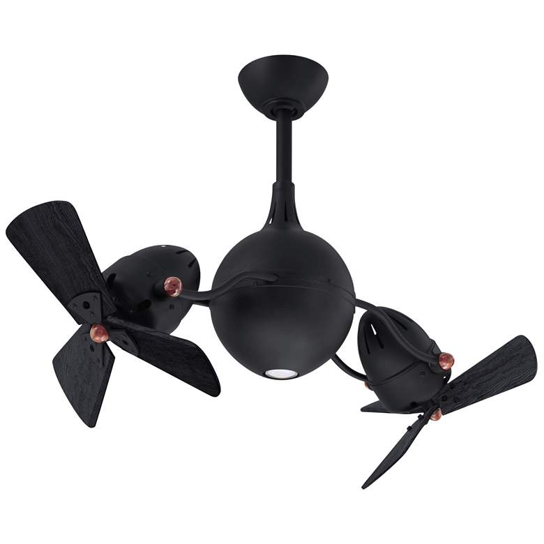 Image 1 39" Matthew Acqua Matte Black Dual Head Rotational LED Ceiling Fan