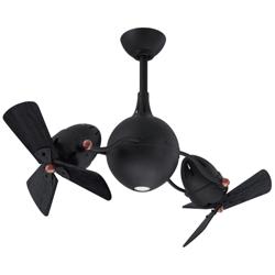 39&quot; Matthew Acqua Matte Black Dual Head Rotational LED Ceiling Fan