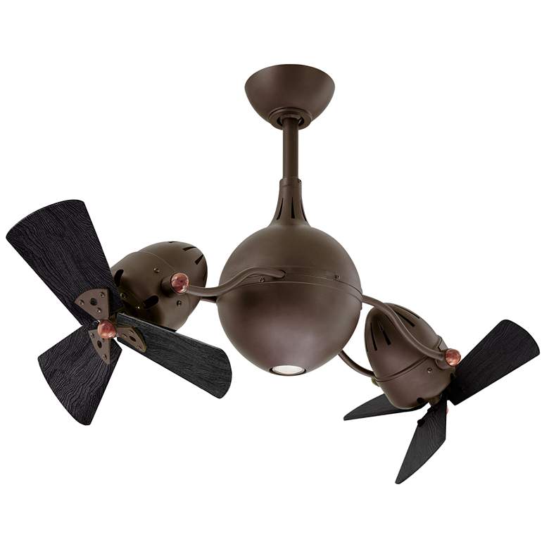 Image 1 39" Matthews Acqua Bronze and Black Dual Head Rotational Ceiling Fan