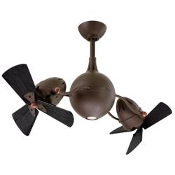 39&quot; Matthews Acqua Bronze and Black Dual Head Rotational Ceiling Fan