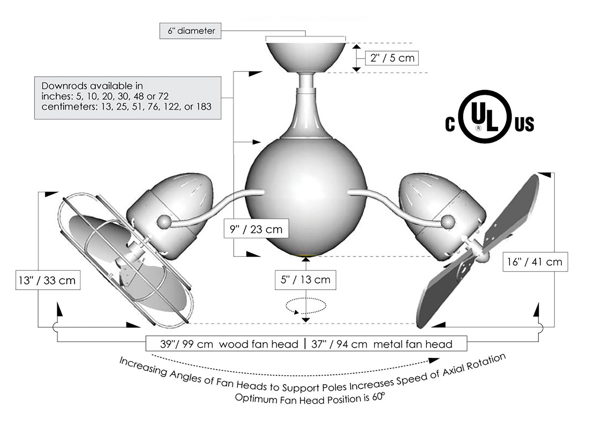 Image 6 39" Matthews Acqua Bronze and Black Dual Head Rotational Ceiling Fan more views