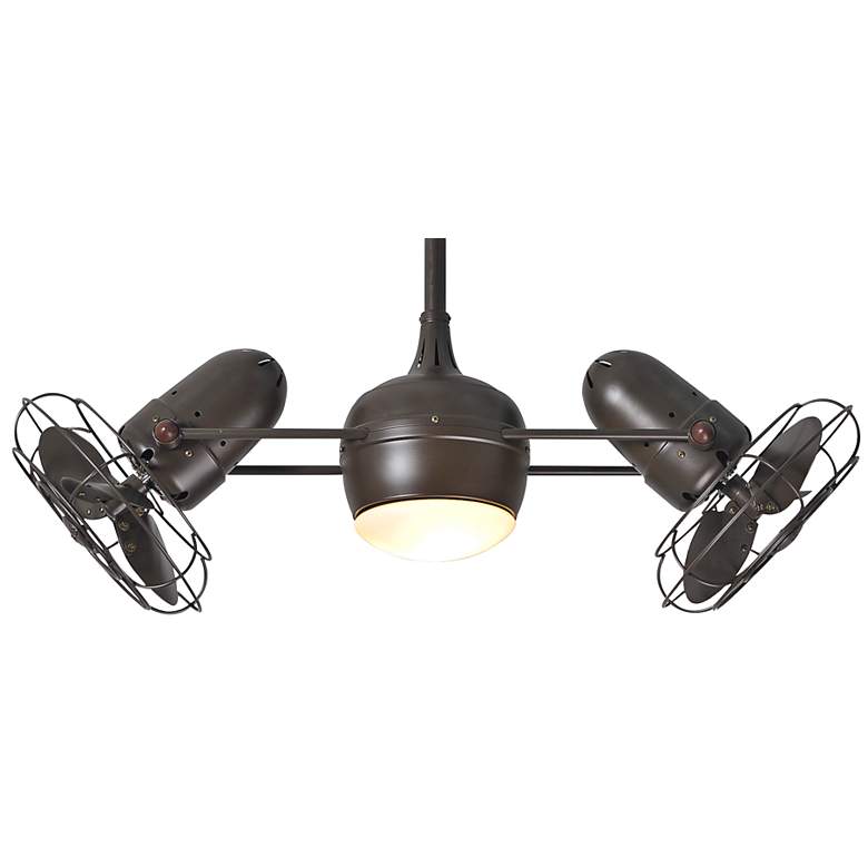 39&quot; Matthews Dagny Bronze Damp Rated Dual Head Ceiling Fan with Remote