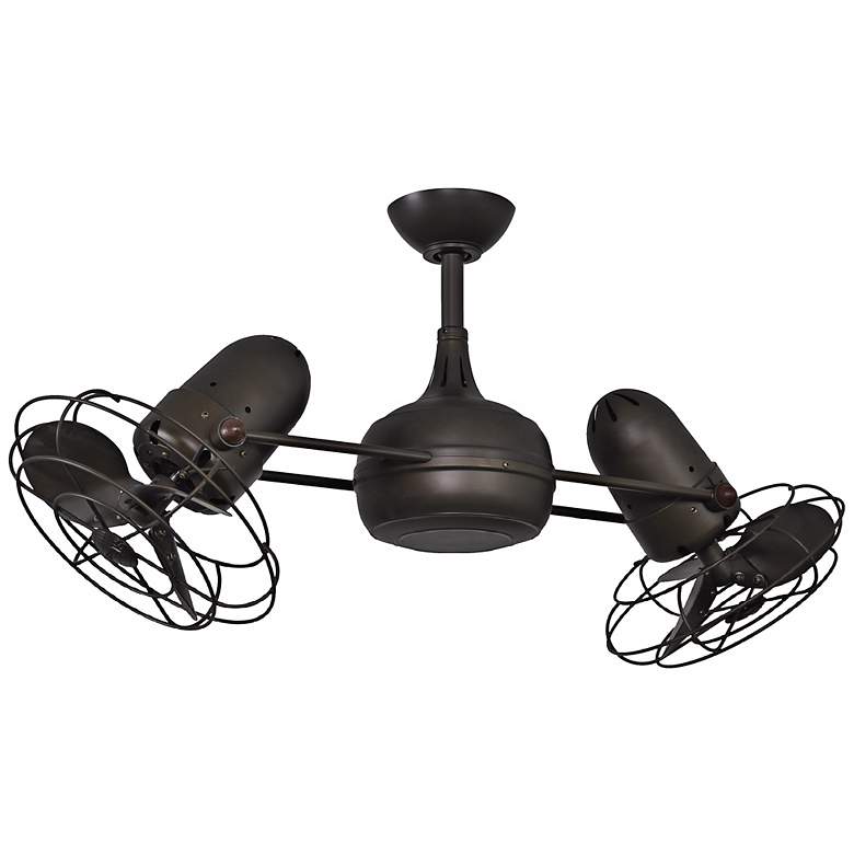 39 inch Matthews Dagny Bronze Double-Head Rotational Fan with Remote