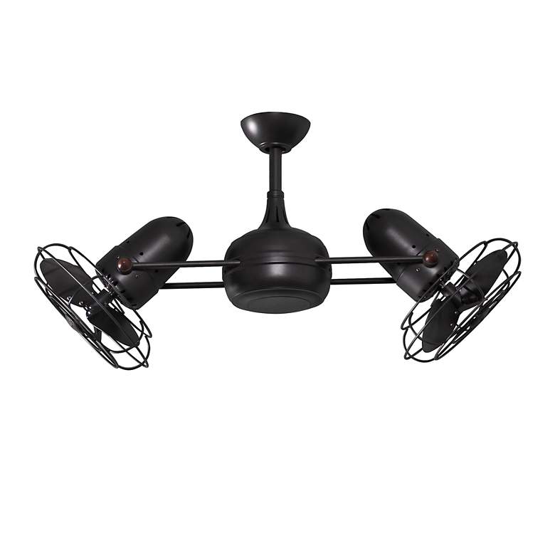 Image 2 39" Matthews Dagny Matte Black Cage Ceiling Fan more views
