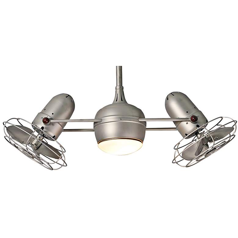 Image 2 39" Matthews Dagny Nickel Damp Rated Dual Ceiling Fan with Remote