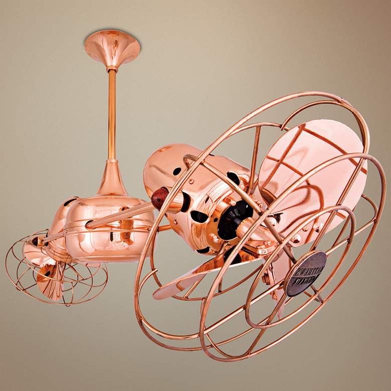 Image 1 39" Wide Matthews Duplo Dinamico Copper Dual-Head Ceiling Fan