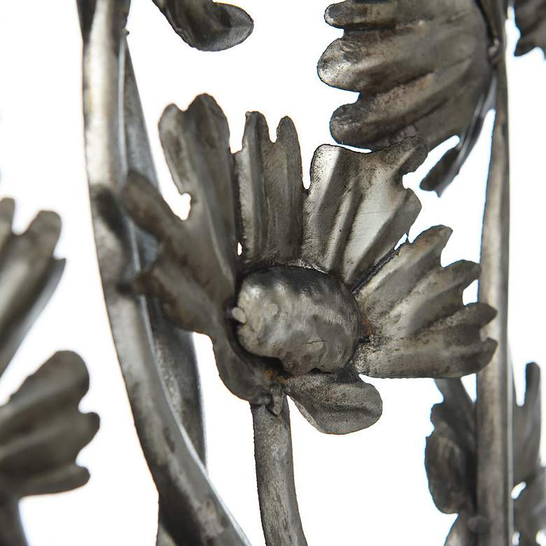 Image 5 39" x 21" Flowers Weathered Aluminum Metal Wall Art more views