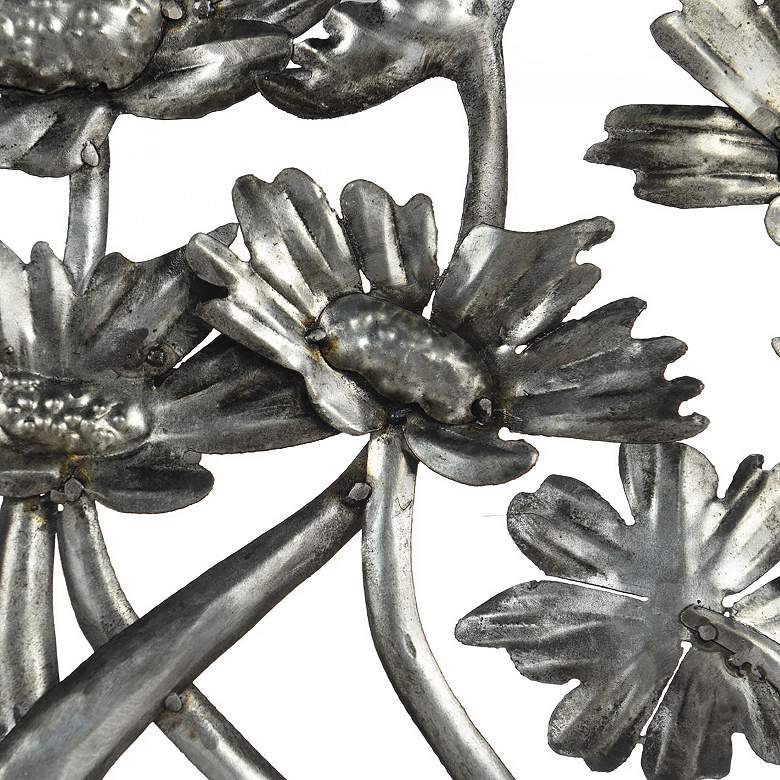 Image 6 39" x 21" Flowers Weathered Aluminum Metal Wall Art more views
