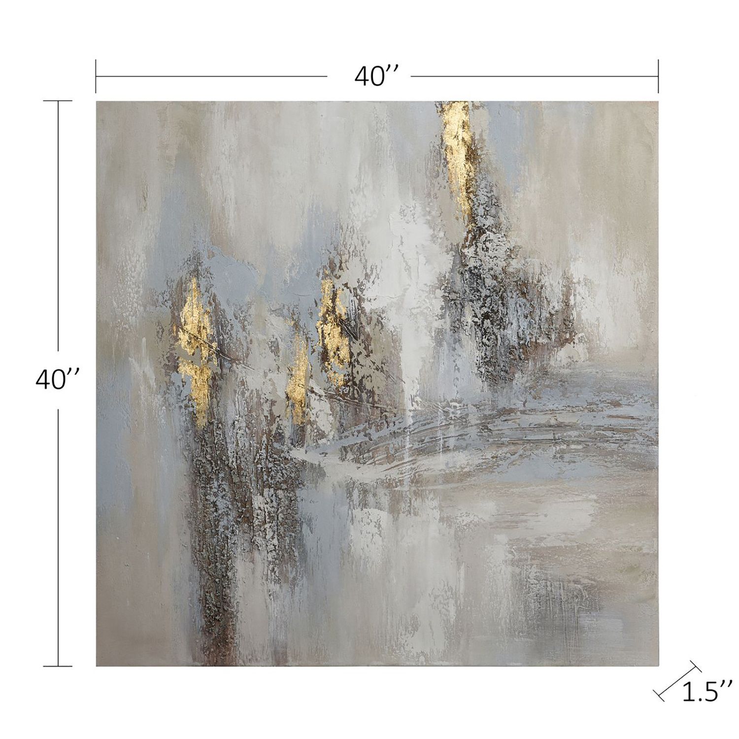 Image 7 39" x 39" Abstract Hand Painted Canvas Wall Art more views