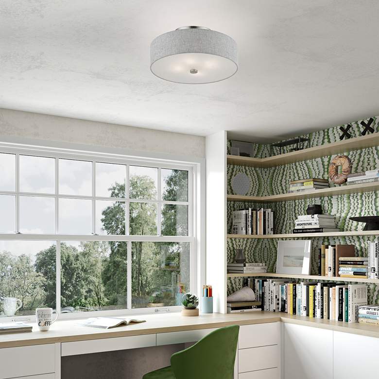 Image 1 Dakota 18" Wide Brushed Nickel Ceiling Light in scene