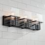 1_Possini Euro Trezza 24" Wide Matte Black 3-Light Vanity Bath Light in scene