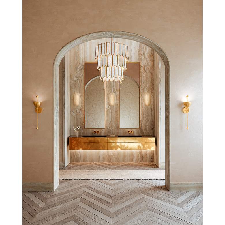 Image 1 Corbett-Standard Cartagena 31.5 in. Vintage Gold Leaf Chandelier in scene
