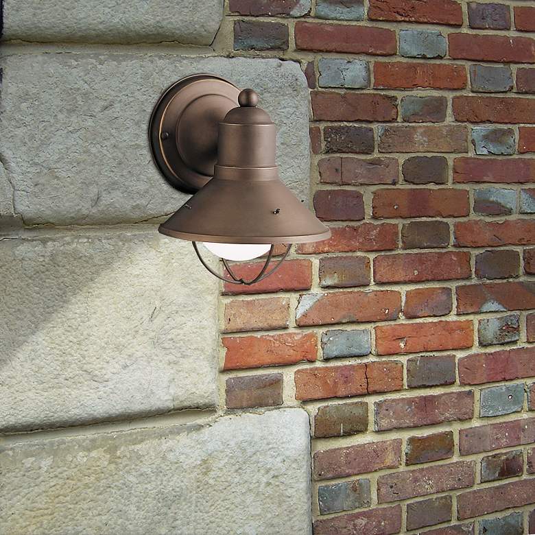 Image 1 Kichler 7 1/2" Rustic Solid Aluminum High Outdoor Wall Light in scene