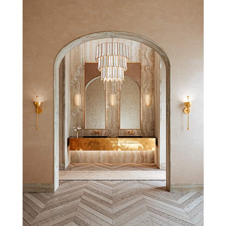 Image 1 Corbett-Standard Azzurra 7.75 in. Vintage Brass Wall Sconce in scene